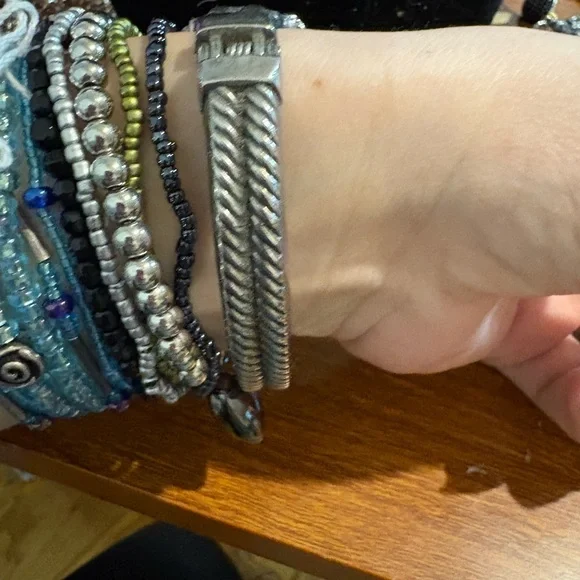 Black Stone Silver Bracelet - Picture 2 of 2